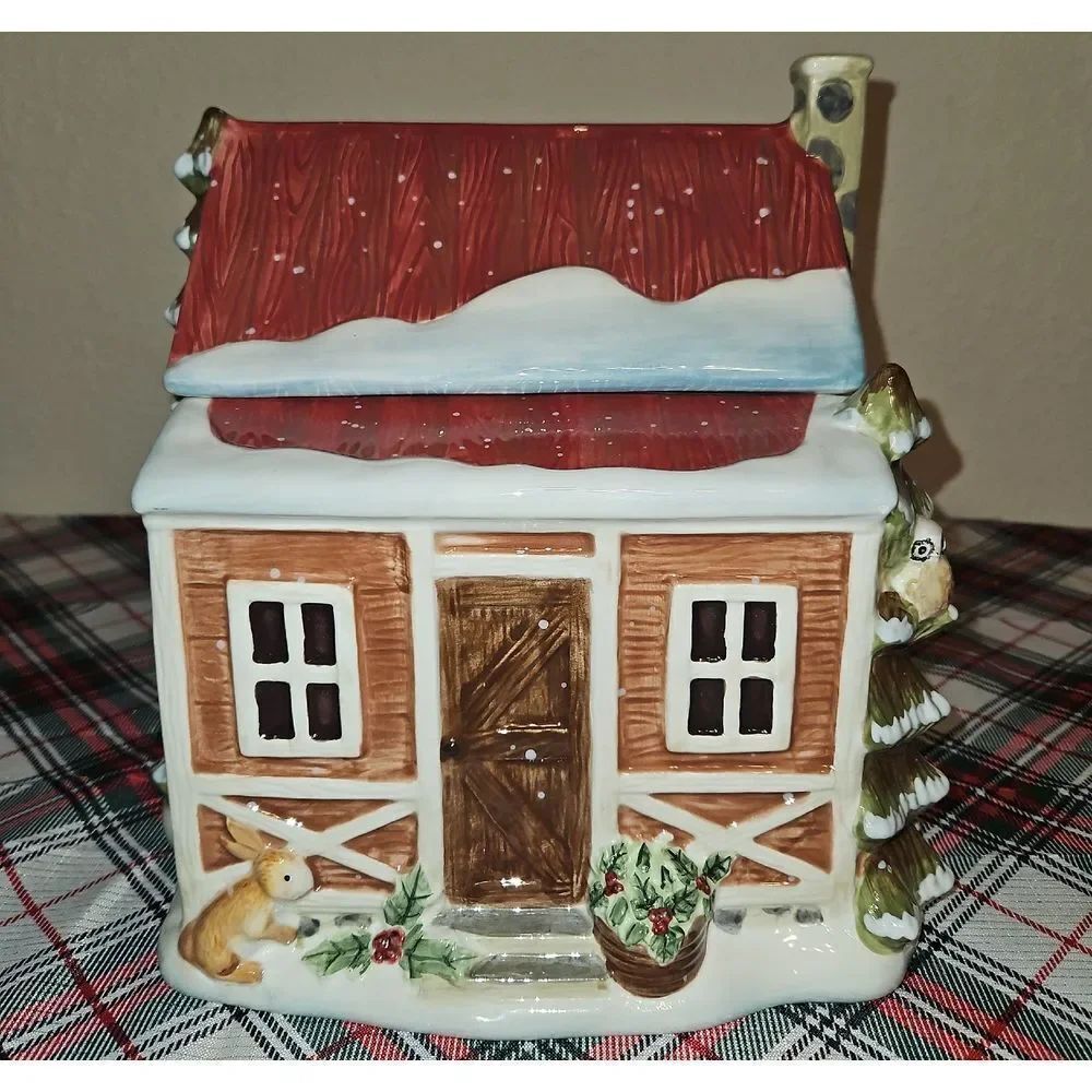 Susan Winget Certified International "Winter Lodge" Ceramic Cookie Jar